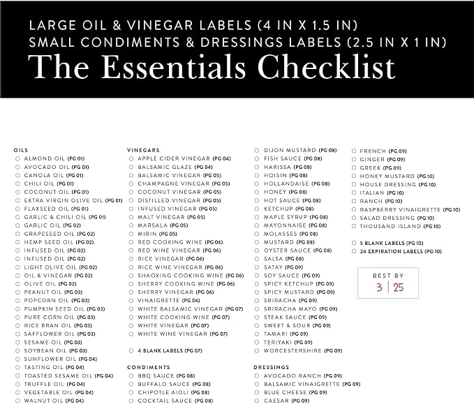 SAVVY & SORTED Oil Vinegar and Condiment Labels, 128 Preprinted Pantry Stickers - Image 5