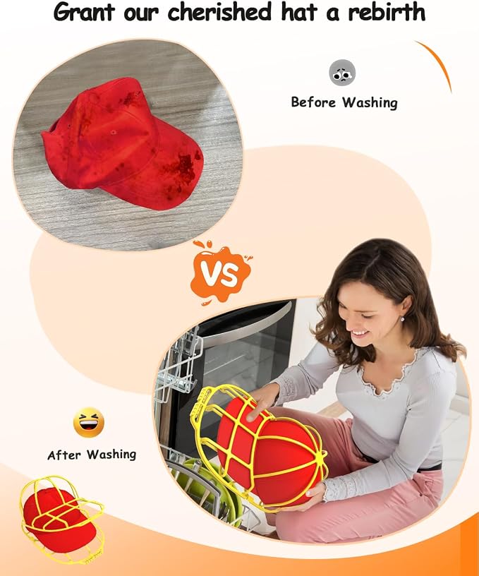 XQXA 2-Pack Baseball Hat Washer Cage | Machine-Washable Cap Cleaner Frame - Image 5