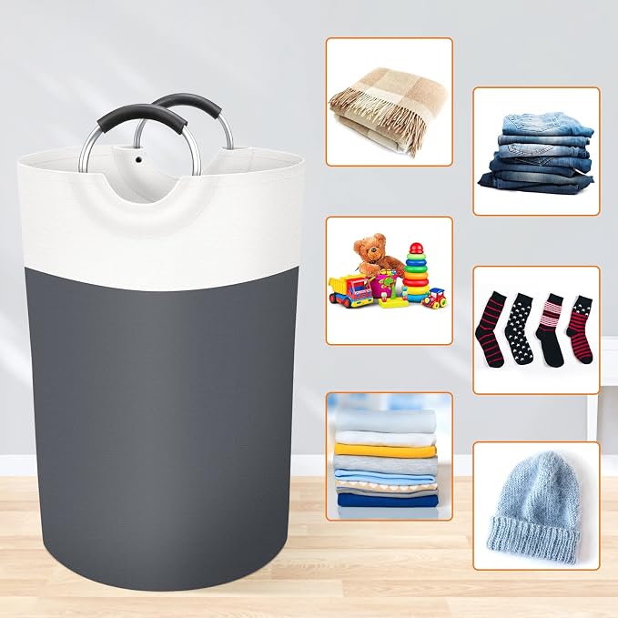 BlissTotes 75L Laundry Basket, Freestanding Laundry Hamper, Collapsible Dirty - Image 4