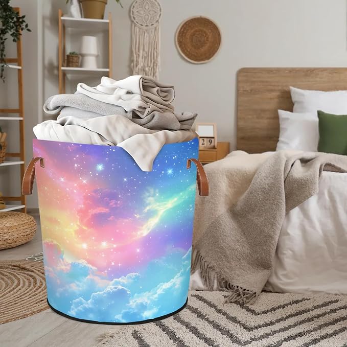 Clouds Sky Laundry Hamper Waterproof Collapsible Basket - Image 8