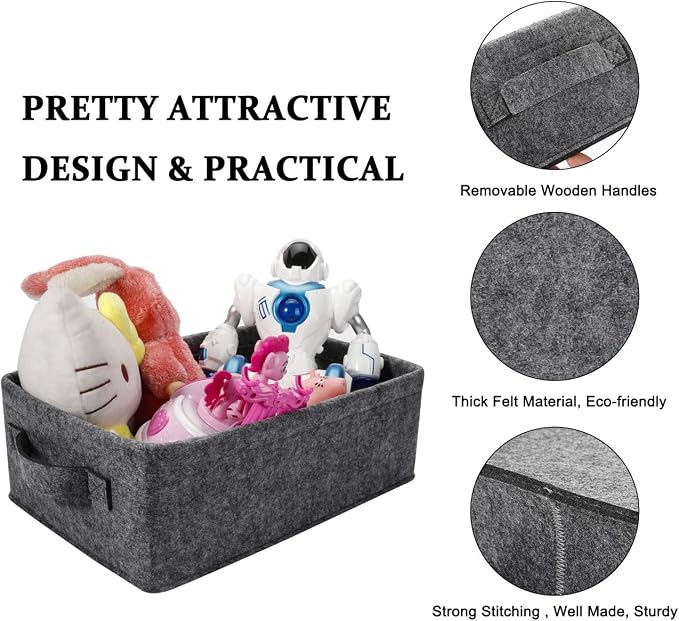 Small Storage Basket Modern Storage Baskets Felt Collapsible Baskets Storage - Image 6