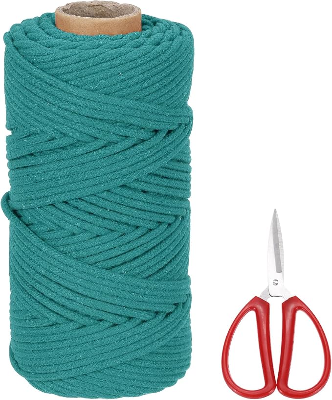 MECCANIXITY Braided Macrame Cord, 4mm x 109 Yards Natural Cotton Rope Macrame by MECCANIXITY