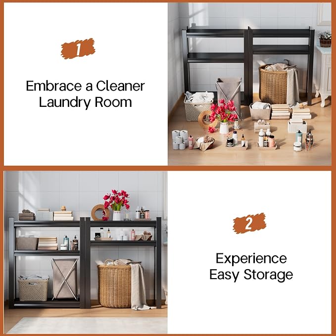 Over Washer and Dryer Shelves, 5 Tiers Adjustable Height Laundry Room Storage - Image 8