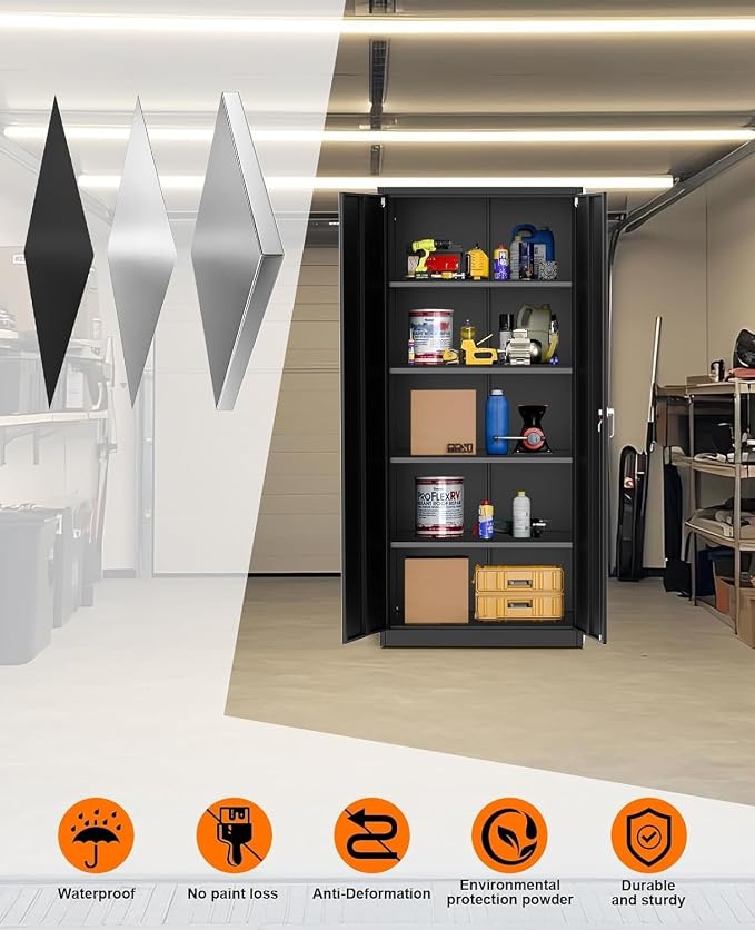 71 Inch Tall Metal Storage Cabinet - Image 3
