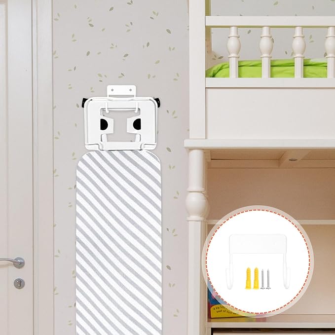 Toyvian Ironing Board Hanger Wall Mount Hook White Sturdy Household Storage - Image 7
