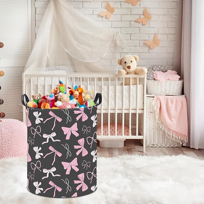 19.7" Laundry Basket, Kids Dirty Clothes Hamper, Waterproof Toys Storage Bin - Image 3