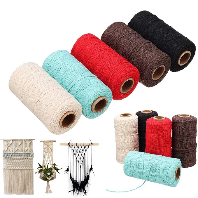 HAPYLY Pack of 5 Macrame Cotton Cord by Unknown