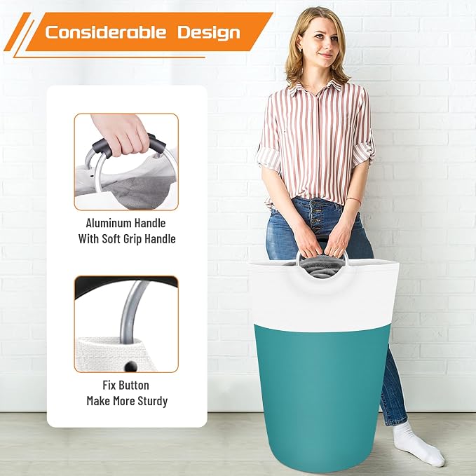 BlissTotes 75L Laundry Basket, Freestanding Laundry Hamper, Collapsible Dirty - Image 5