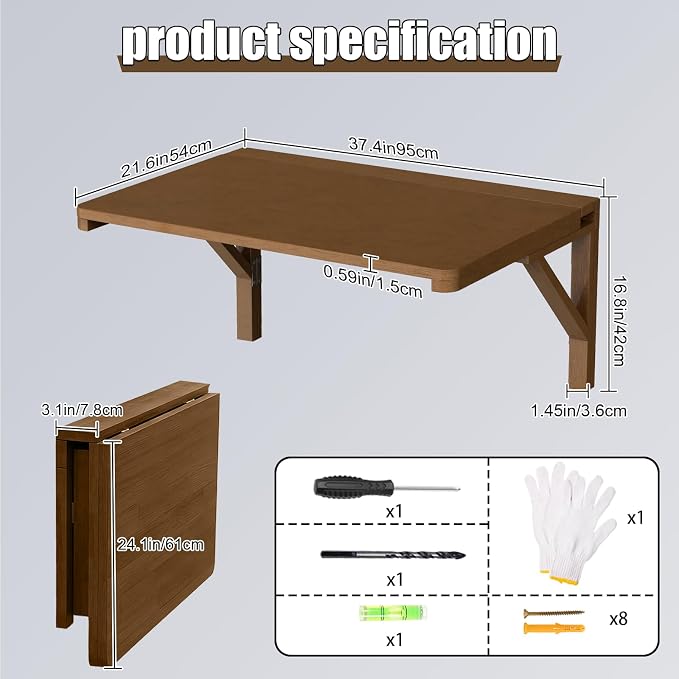MM MELISEN Wall Mount Folding Table - Image 2