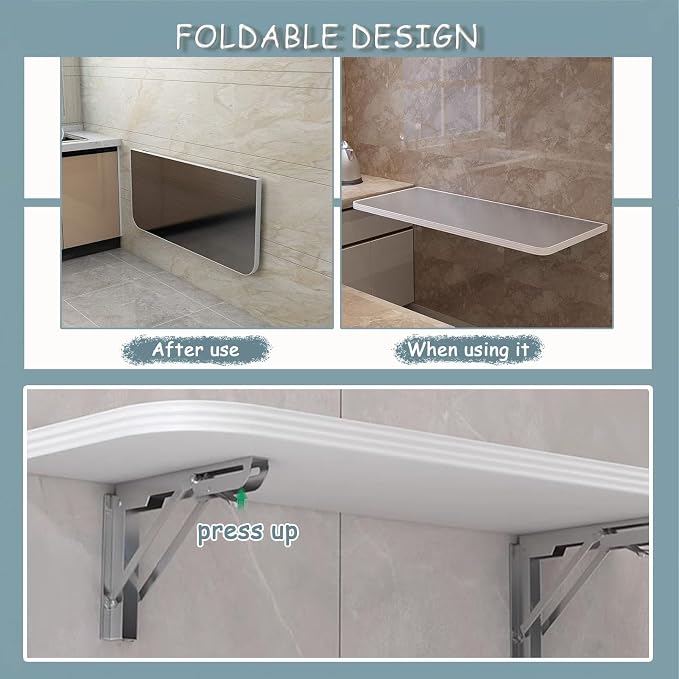 Space-Saving Wall-Mounted Folding Table - Image 4