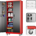 Garage Storage Cabinet with Wheels and Pegboard, Assembly Required by GANGMEIMENTALSTORAGECABINET