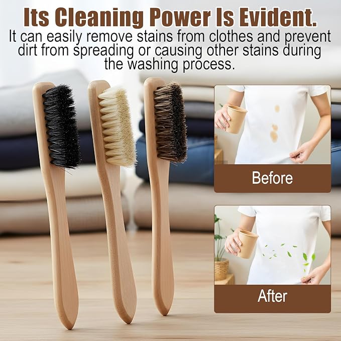 3 Pcs Laundry Stain Brush, Wood Laundry Stain Brush - Image 7