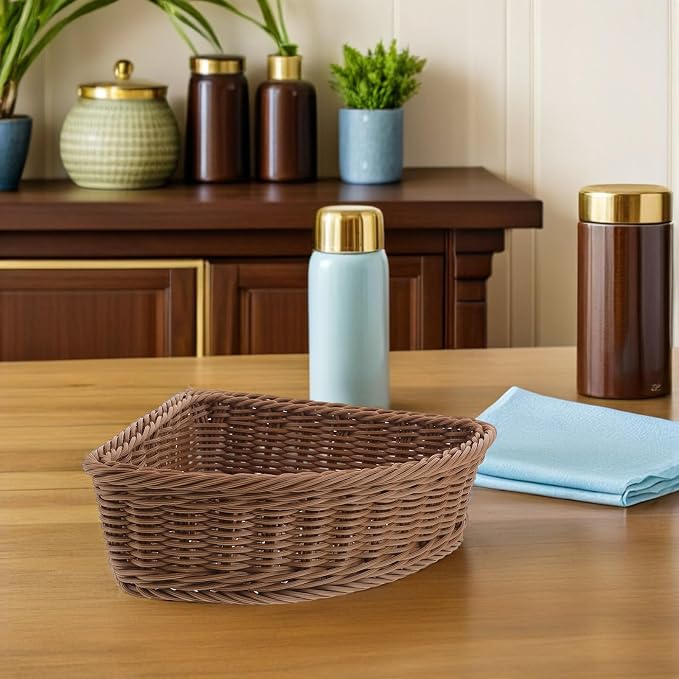 KICHOUSE 2pcs Imitation Rattan Woven Corner Basket - Image 9