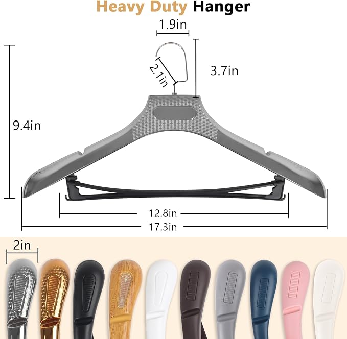 DEDU Suit Hangers for Men 15 Pack, Thick Plastic - Image 2