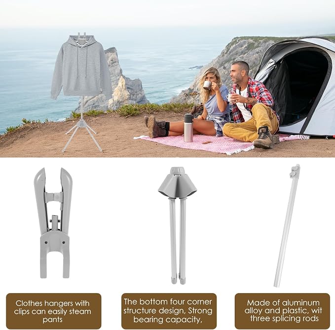 Adjustable Garment Steamer Hanger Strong Load Capacity Easy to Install Clothes - Image 9