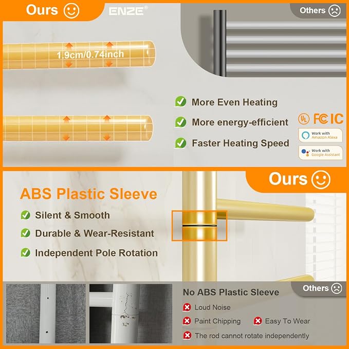 ENZE Smart Rotating Heated Towel Rack - Image 6
