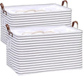Hinwo 2-Pack Extra Large Canvas Fabric Storage Baskets by Hinwo