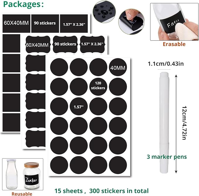 Chalkboard Label 300 Pcs Waterproof Reusable Labels - Image 3
