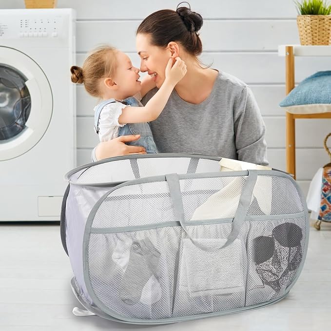 Collapsible Laundry Baskets, Upgrade Pop Up Laundry Hamper - Image 8