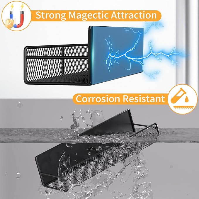 Magnetic Spice Rack for Refrigerator, 4 Pack 100% Metal Strong Magnet Fridge - Image 5