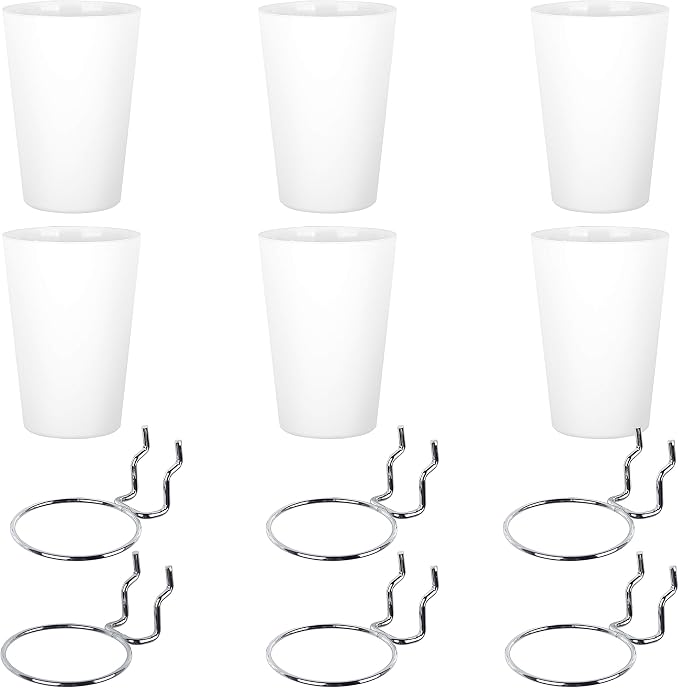 6 Sets Pegboard Hooks with Pegboard Cups, Ring Style Pegboard Bins with Rings - Image 3