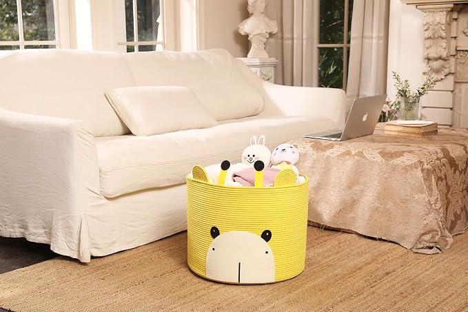 Bear Animal Basket, Large Cotton Rope Storage Basket, Woven Laundry Hamper - Image 8