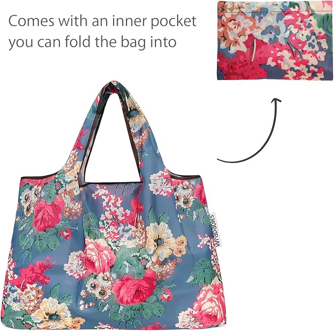 allydrew Large Foldable Tote Nylon Reusable Grocery Bag - Image 5