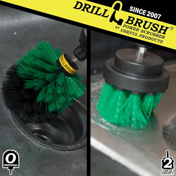 2 Piece Green Medium Stiffness Drill Rotary Cleaning Drillbrushes - Image 2