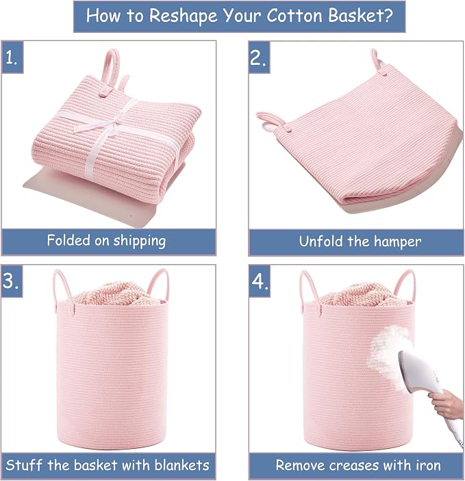 80L Extra Large Pink Hamper Laundry Basket - Image 7