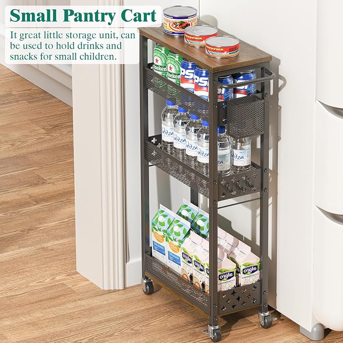Slim Storage Cart 4 Tier Laundry Cart - Image 7