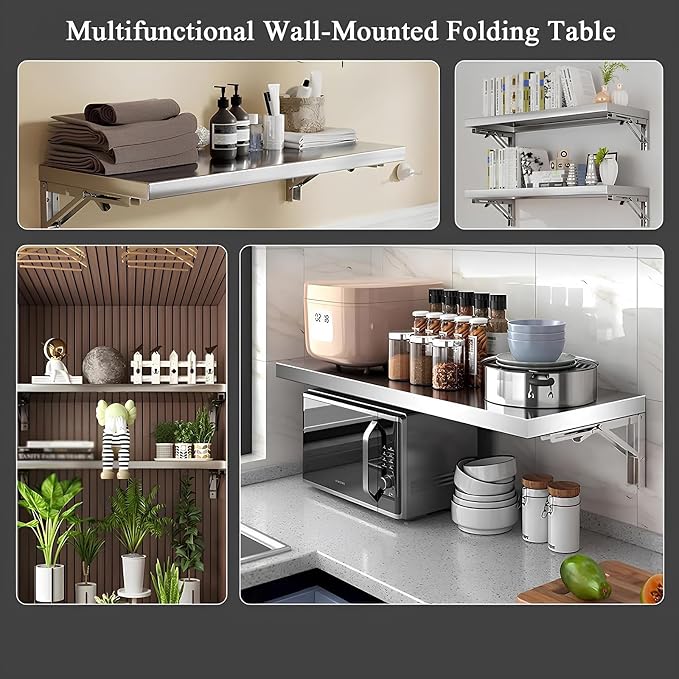 Wall Mounted Folding Table Stainless Steel, Folding Table - Image 6