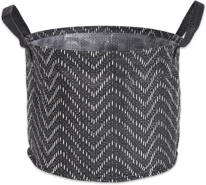 DII Collapsible Waterproof Chevron Laundry Bins, Small Round, 2 Piece - Image 3
