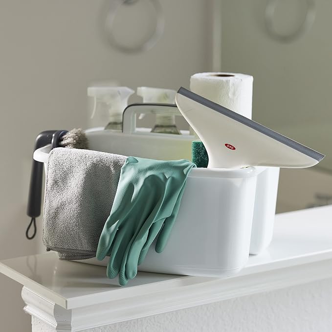 Gracious Living Storage Caddy, 2-Compartment Portable Plastic Tote - Image 5