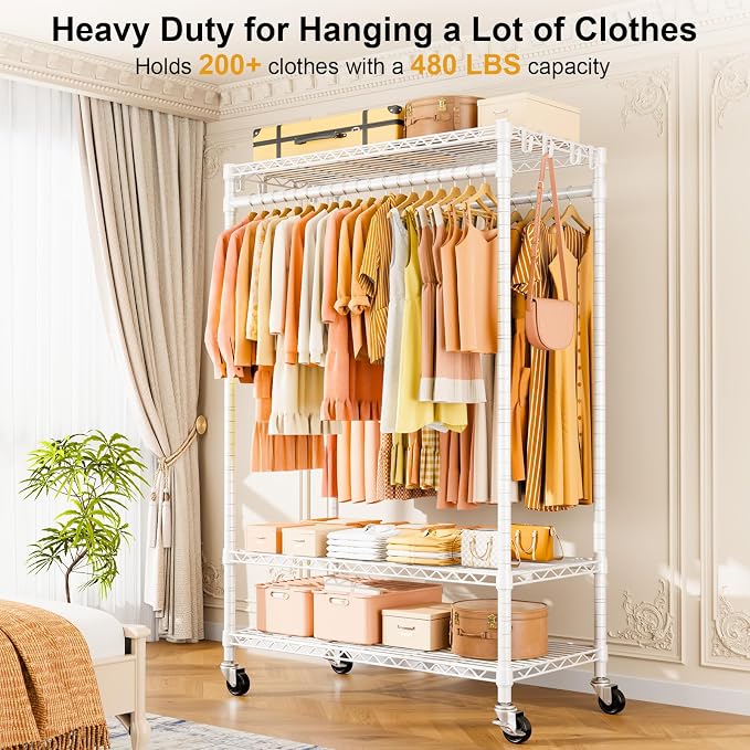 P7 Rolling Clothes Rack, Clothing Racks - Image 2
