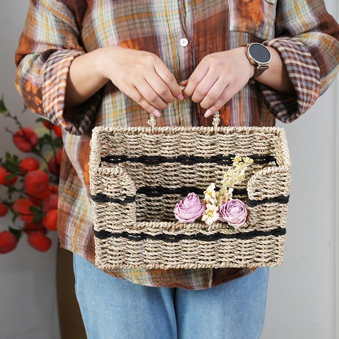 Handmade Seagrass Woven Hanging Basket - Image 3