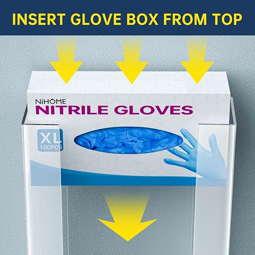 NiHome Multi-Tier Clear Acrylic Wall Mount Glove Box Holder Tissue Box Dispenser - Image 4