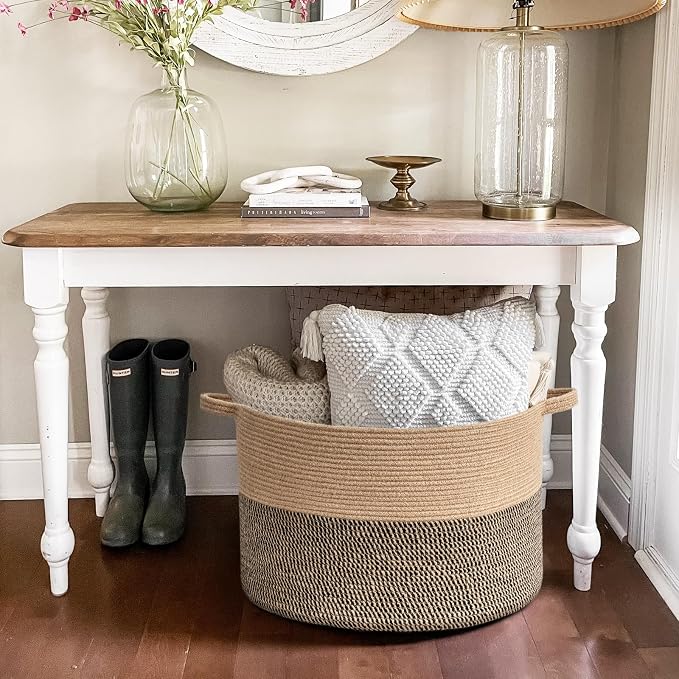 Goodpick Extra Large Wicker Storage Basket, 83L Woven Blanket Storage - Image 4