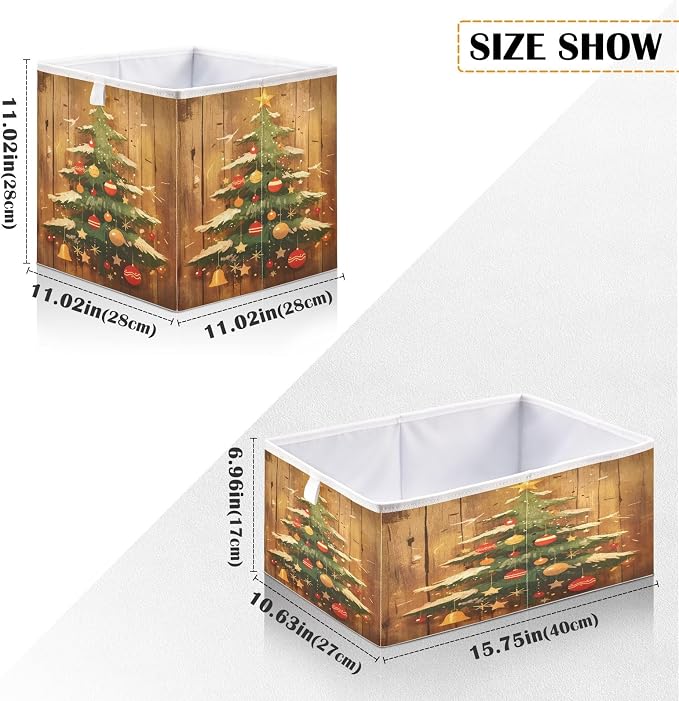 senya Large Storage Bins Christmas Tree Collapsible Foldable Storage Cubes - Image 3