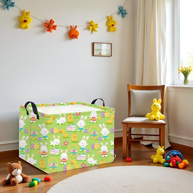 HIYAGON Easter Basket for Kids Boys and Girls Cute Storage Organizer Bin Box - Image 4