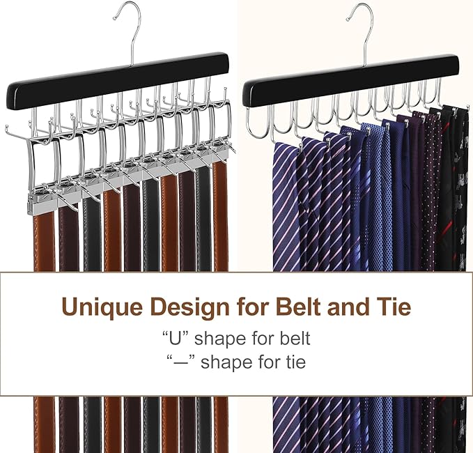TOPIA HANGER 20 Hooks 2 in 1 Belt Tie Hanger - Image 3