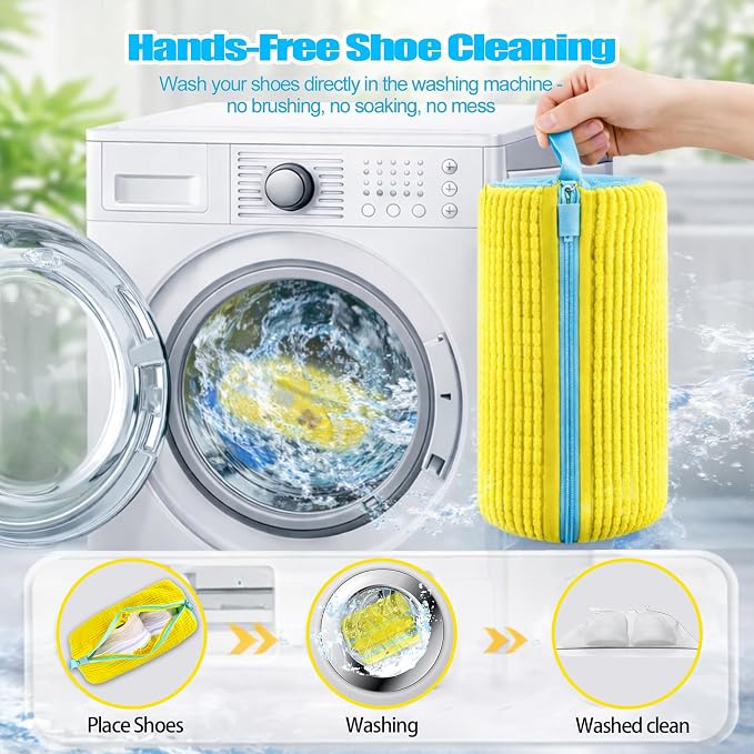 Shoe Washing Machine Bags, Protects Shoes & Washer, Self-Locking Zipper Design - Image 2
