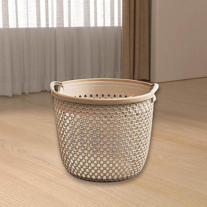 Flexible Laundry Basket with Handles, Portable Round Bin, Plastic Laundry - Image 4