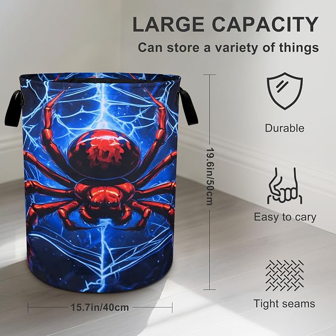 Halloween Web Laundry Basket Foldable Oxford Cloth Tote Bag Laundry Hamper - Image 3