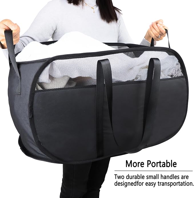 Pop Up Laundry Hamper，with Durable Handles collapsible laundry basket，Easy to - Image 2