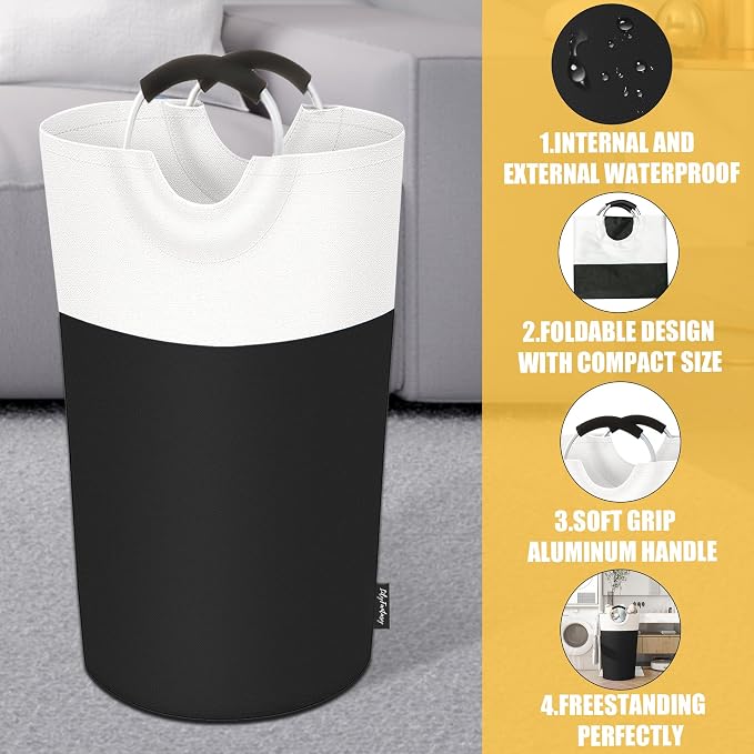 90L Laundry Basket, Collapsible Laundry Hamper - Image 3