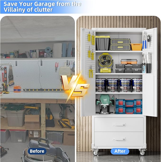 Aobabo Upgraded Metal Garage Storage Cabinet - Image 7