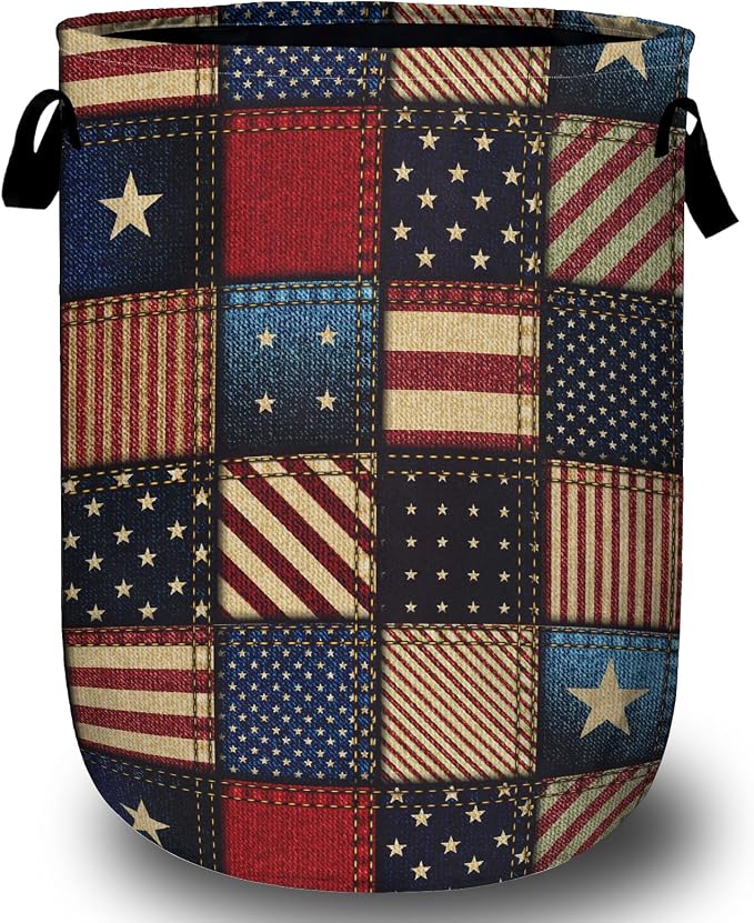 USA Flag Laundry Basket, Foldable Waterproof Laundry Hamper Tote Bag Dirty by Unknown