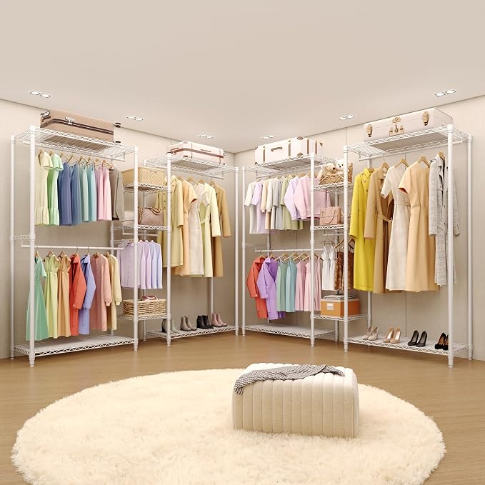 Clothes Rack L Shaped for Corner, Heavy Duty Garment Rack - Image 8