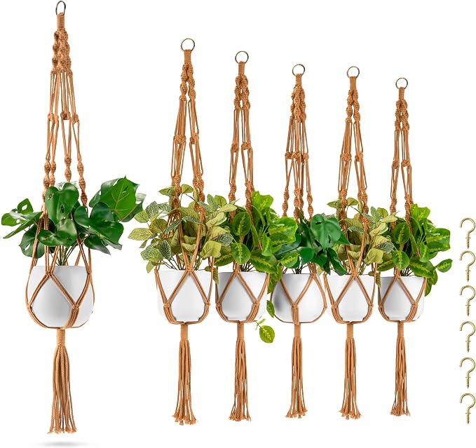 Sorbus Macrame Plant Hanger Indoor Outdoor Hanging Plant Pots Cotton Rope by Sorbus