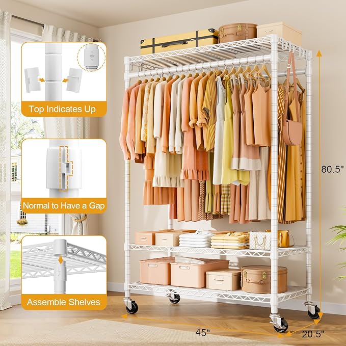 P7 Rolling Clothes Rack, Clothing Racks - Image 6